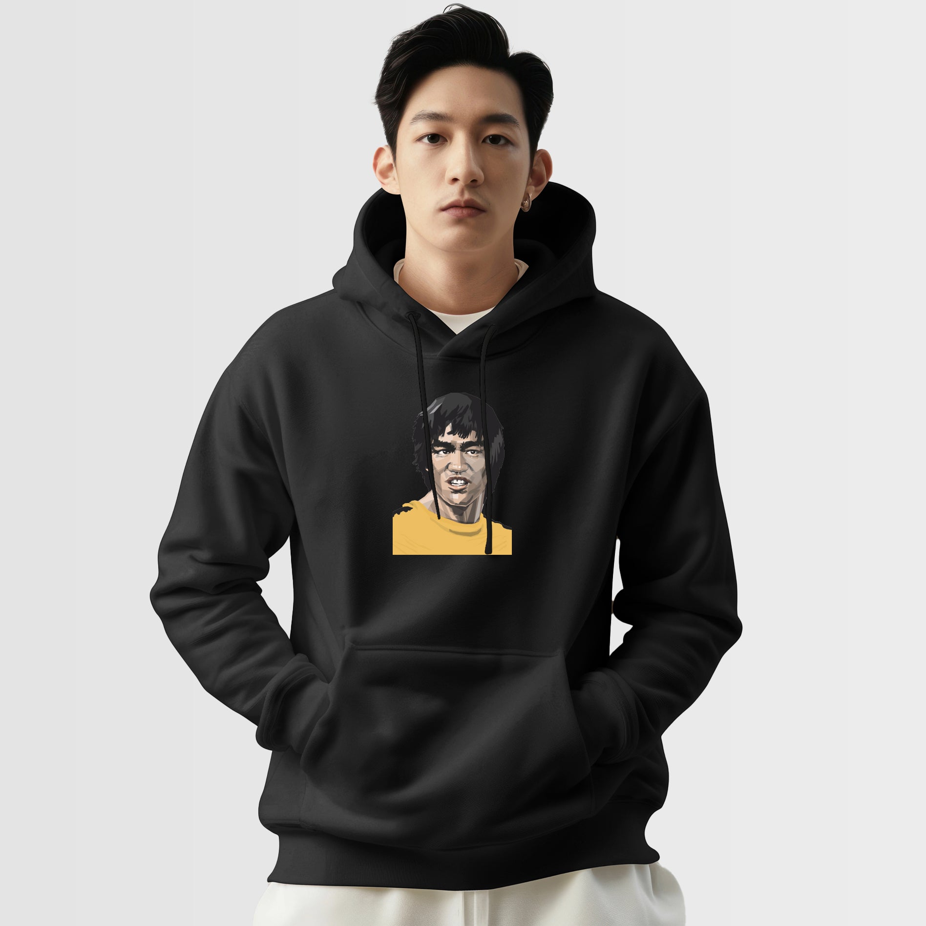 Retro Martial Arts Inspired Hoodie – Vintage Cinema Graphic Pullover