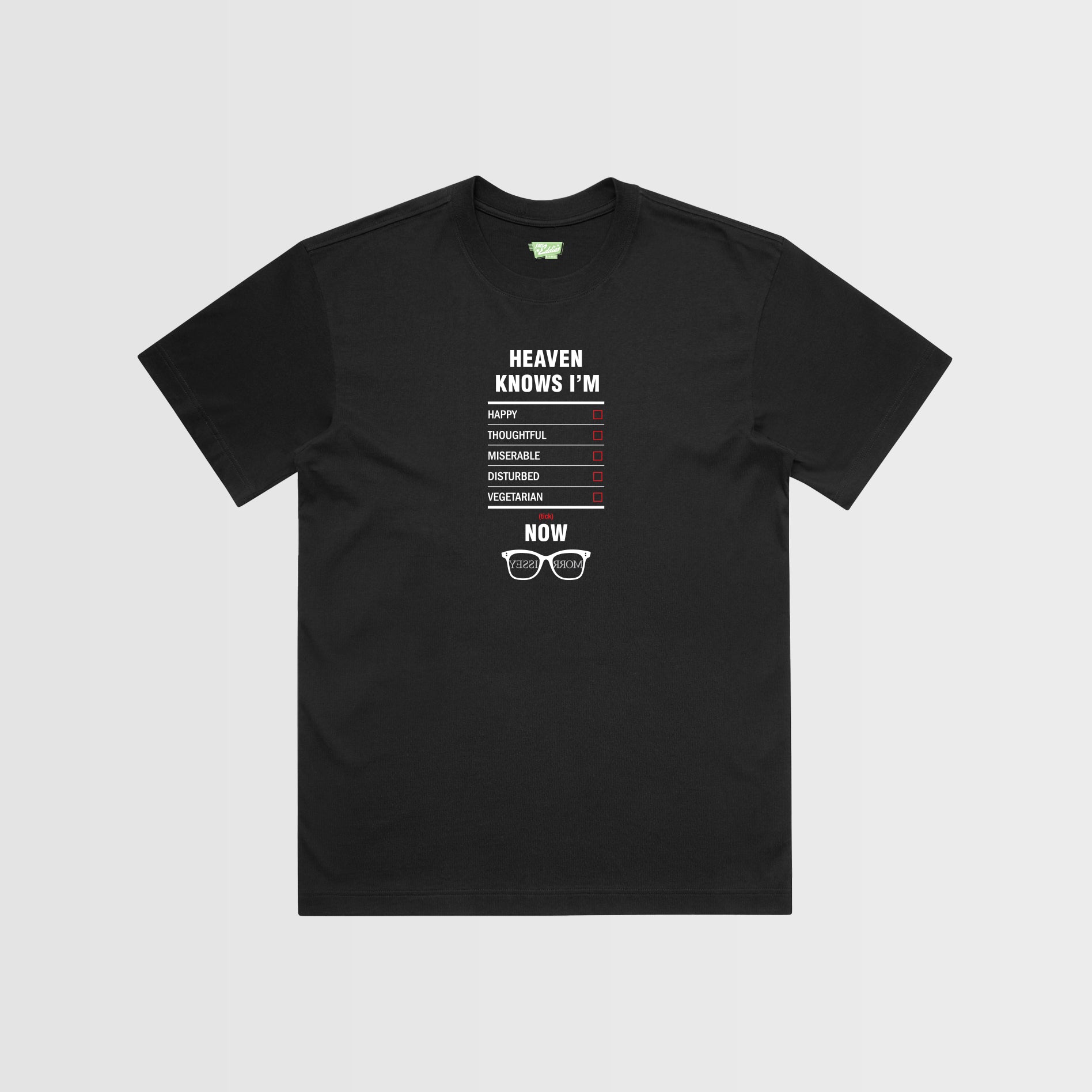 “Heaven Knows I’m” Inspired Graphic T-Shirt – Retro Indie Music Checklist Tee
