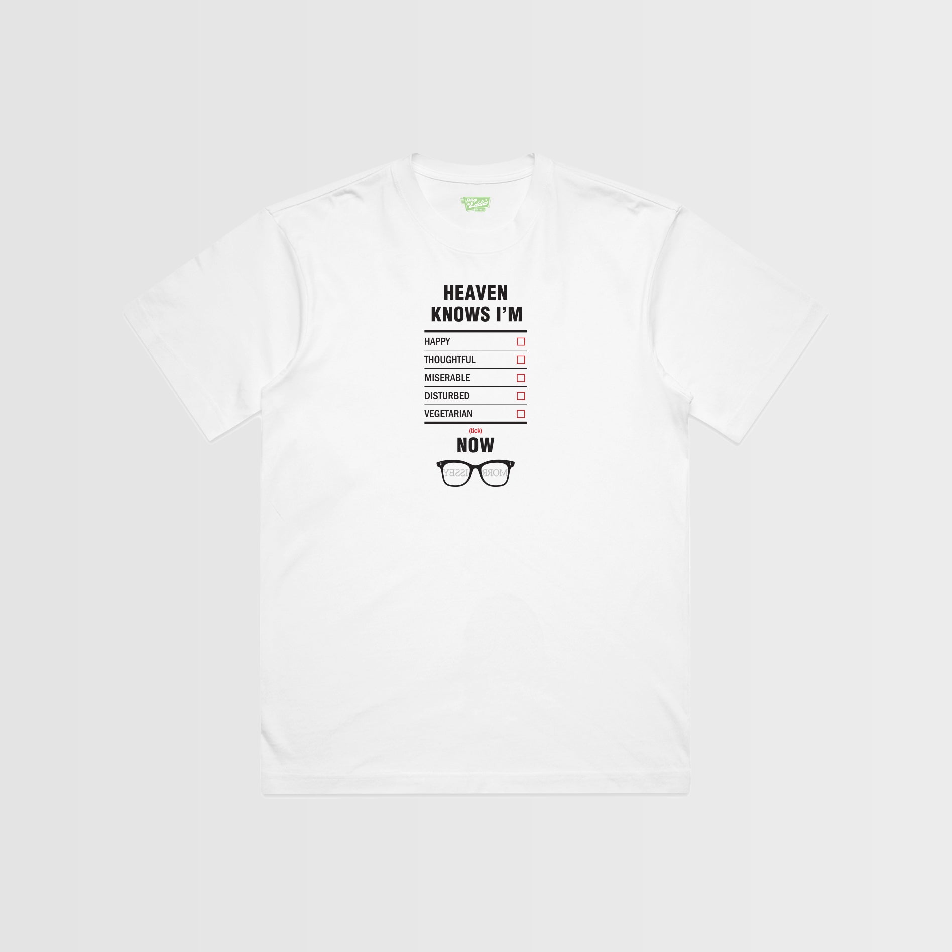 “Heaven Knows I’m” Inspired Graphic T-Shirt – Retro Indie Music Checklist Tee