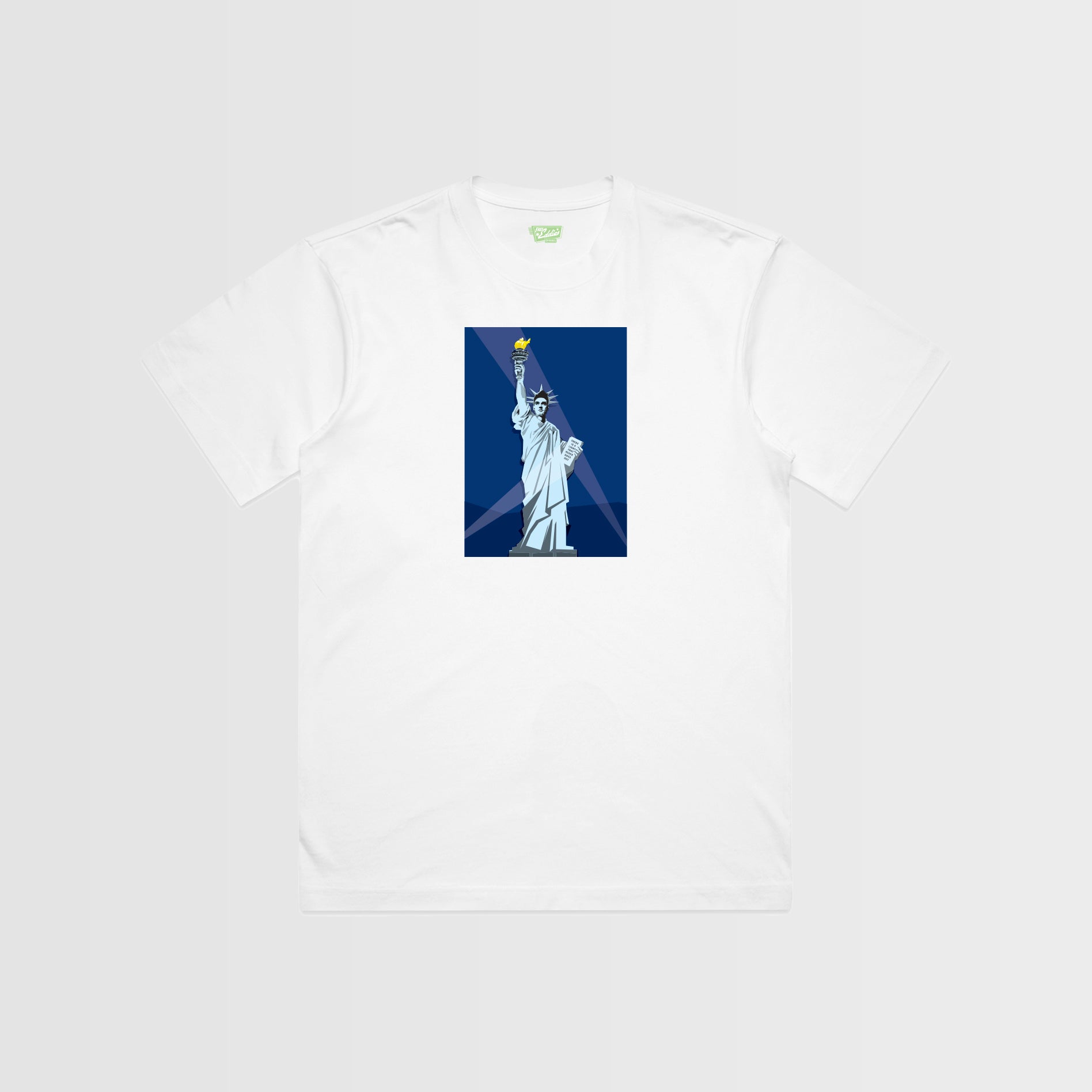 Morrissey Graphic T-Shirt – Retro Music Icon with Statue of Liberty Design