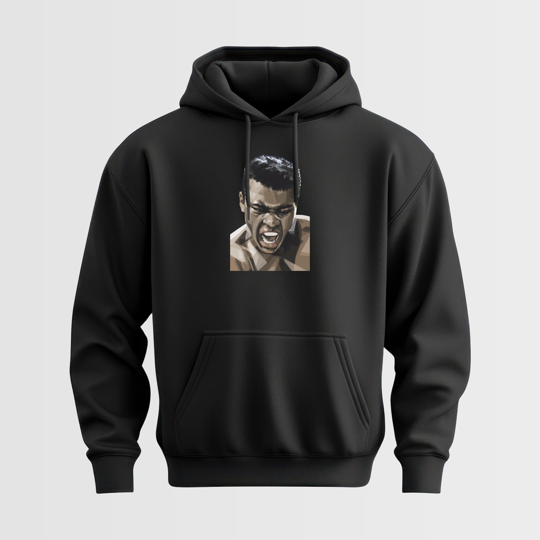 Fighter Hoodie – Powerful Roaring Portrait Inspired by the Greatest